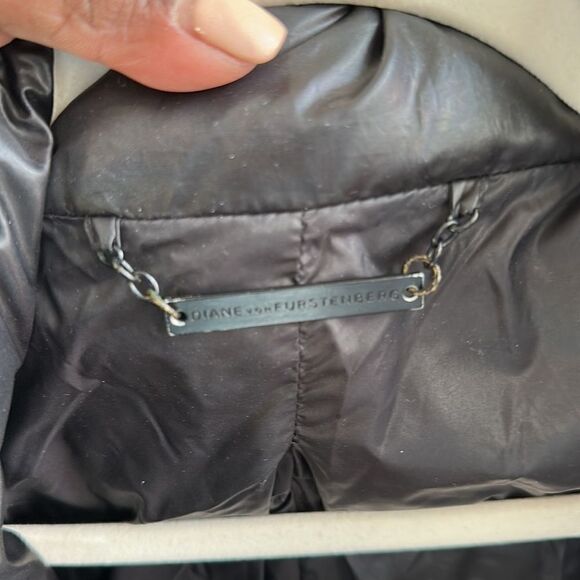 DVF Black Long Feather Blend Puffer Coat XS - Picture 8 of 10